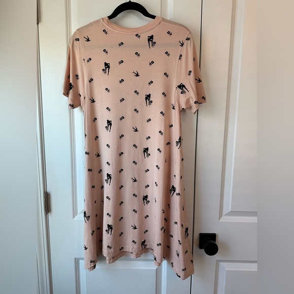 MCQ ALEXANDER MCQUEEN FLORAL AND SWALLOW PRINT DRESS IN ROSA (SIZE M) - Picture 3 of 12